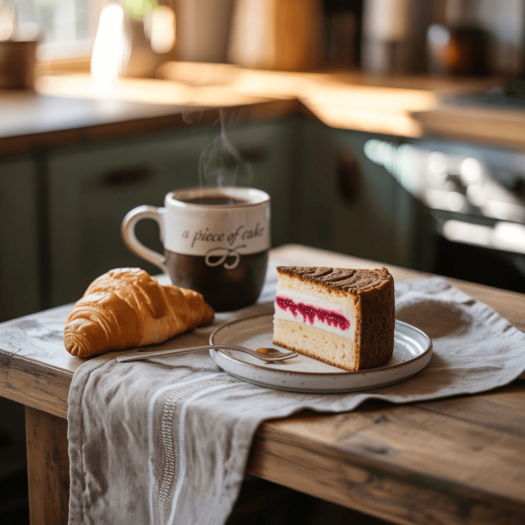 A selection of pastries and coffee on a table