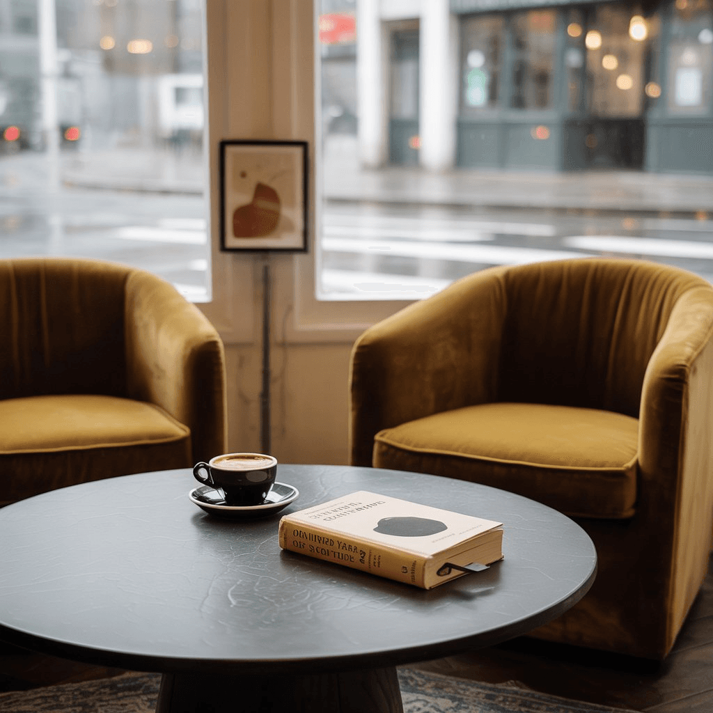 Interior of Zen Cafe showing seating area and counter
